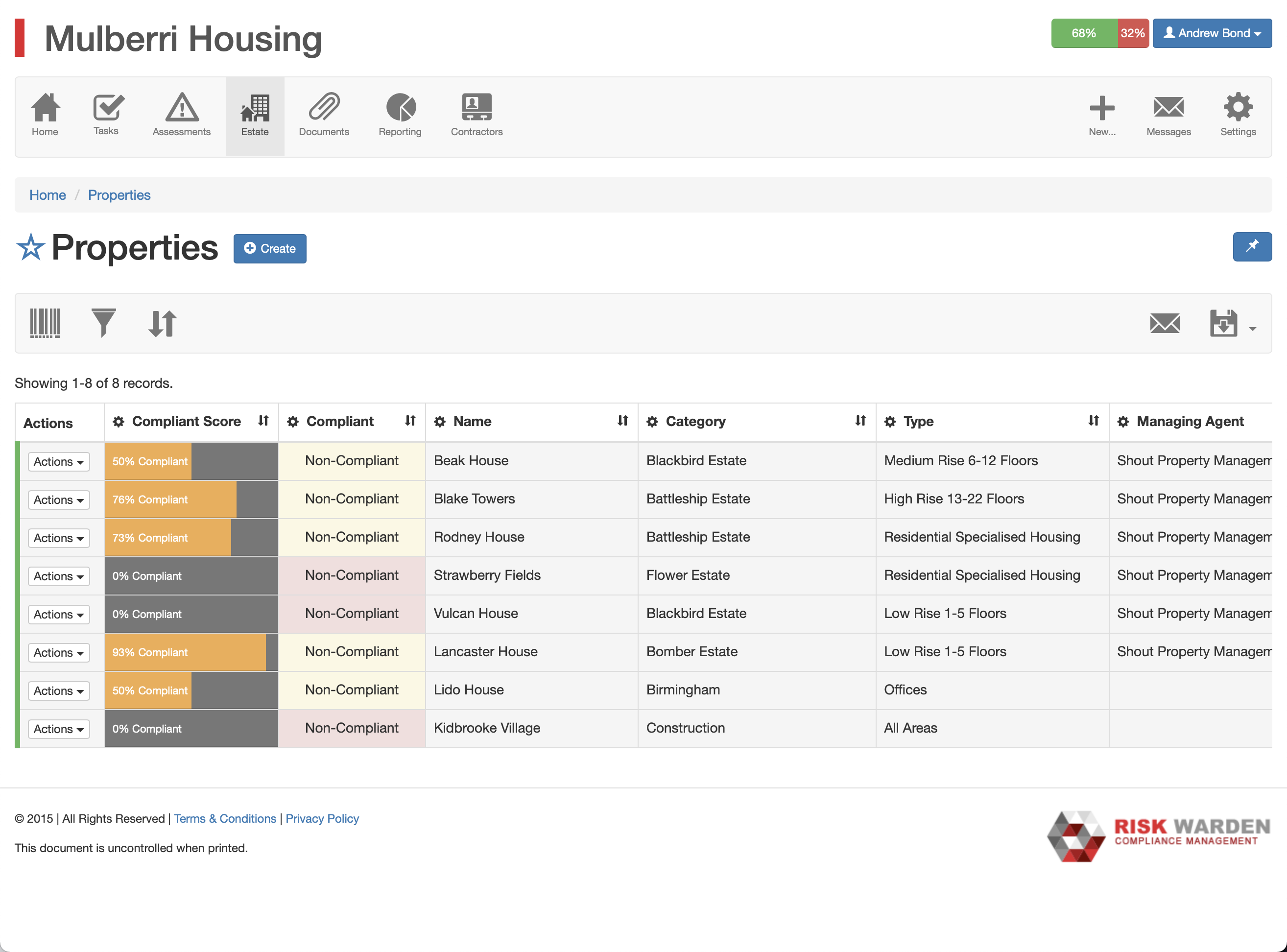screenshot of Risk Warden